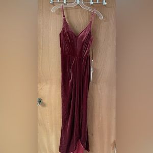 Maroon velvet prom/bridesmaid dress